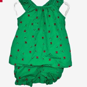 Hanna Anderson Green Kids' Ruffled Outfit
